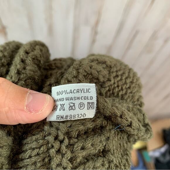 C.C Exclusive Olive Green Knit Beanie - Picture 4 of 4